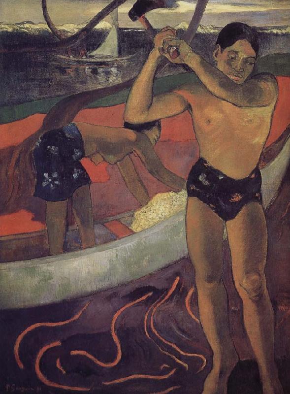 Paul Gauguin Helena ax man oil painting picture